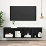 vidaXL Meuble TV mural Chêne noir 37 x 37 x 142.5 cm Bois d'ingénierie