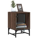 vidaXL Table de chevet avec porte en verre chêne marron 35x37x50 cm