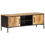 vidaXL Meuble TV 110x35x40 cm bois massif de manguier brut