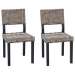 vidaXL Chaise de salle à manger 2 Pièces Noir Blanchi 46 x 55 x 84 cm
