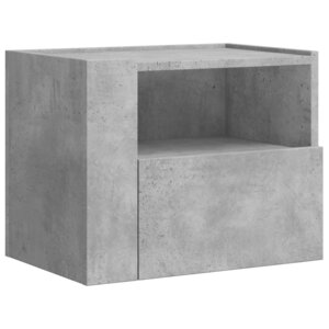 vidaXL Table de chevet murale gris béton 45x30x35 cm