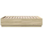 vidaXL Cadre de lit avec LED sans matelas chêne sonoma 120x190 cm