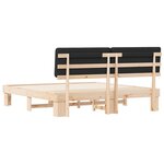 vidaXL Cadre de lit avec tête de lit rembourrée Noir 180 x 200 cm