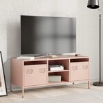 vidaXL Meuble TV rose 101 5x39x43 5 cm acier laminé à froid