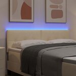 vidaXL Tête de lit LED avec des lumières à LED Crème 144 cm Polyester