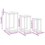 vidaXL Table Gigogne 3 pc Marron Bois de teck massif