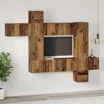 vidaXL Ensemble meuble TV 10 Pièces Bois ancien 30 5 x 30 x 90 cm