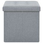 vidaXL Tabourets de rangement pliables lot de 2 gris clair Faux lin