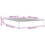 vidaXL Cadre de lit ottoman sans matelas gris foncé 140x190 cm tissu
