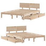 vidaXL Cadre de lit avec tiroirs sans matelas 135x190 cm