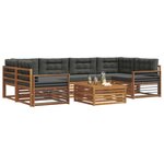 vidaXL Ensemble de canapés d'extérieur 7 Pièces Naturel et Anthracite