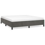 vidaXL Cadre de lit Gris foncé 180 x 200 cm Velours