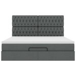 VidaXL Cadre de lit ottoman avec matelas gris foncé 160x200cm tissu