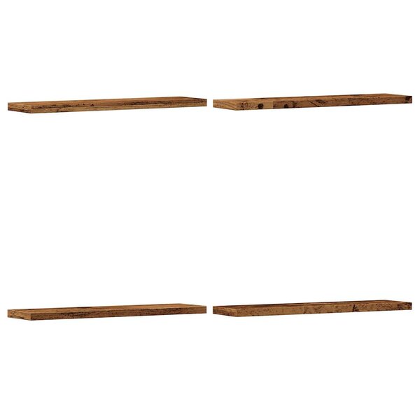 vidaXL Étagères murales 4 Pièces vieux bois 40x20x1 5cm bois d'ingénierie