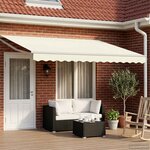 vidaXL Auvent rétractable électrique Crème et Blanc 4 5 × 3 m