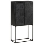 vidaXL Buffet Noir 60x30x120 cm Bois massif d'acacia et de manguier