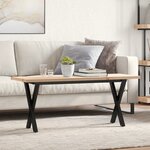 vidaXL Table basse cadre en X 110x40x45 5 cm bois de pin massif acier