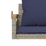 vidaXL Balancelle avec coussins gris 63x62x40 cm résine tressée
