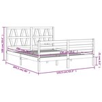 vidaXL Cadre de lit avec tête de lit blanc King Size bois massif