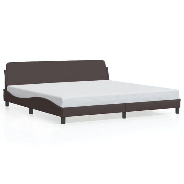 vidaXL Cadre de lit Dover marron foncé 200x200 cm tissu