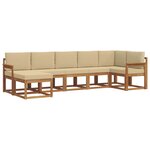 vidaXL Ensemble de canapés d'extérieur 7 Pièces Naturel et Beige