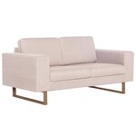 vidaXL Canapé à 2 places Tissu Crème