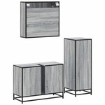 vidaXL Ensemble de meubles de salle de bain 3 Pièces Sonoma gris