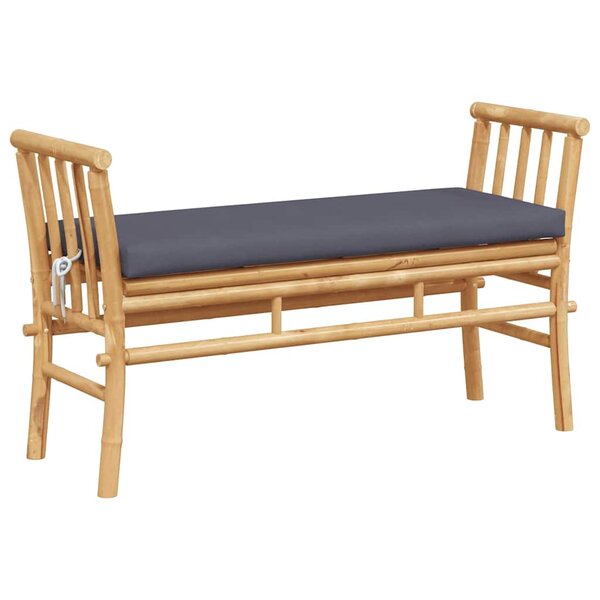 vidaXL Banc de jardin avec un coussin de 110 cm en bambou.