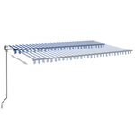 vidaXL Auvent rétractable automatique 500x350 cm Bleu et blanc