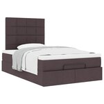 vidaXL Cadre de lit ottoman avec matelas marron foncé 120x200 cm tissu