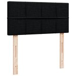 vidaXL Sommier à lattes de lit avec matelas Noir 100x200 cm Tissu
