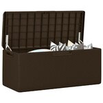 vidaXL Boîte de rangement jardin coussin de siège marron 350 L PP