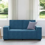 vidaXL Canapé à 2 places Bleu 120 cm Velours