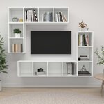 vidaXL Ensemble de meubles TV 4 Pièces Blanc brillant Bois d'ingénierie