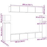 vidaXL Ensemble de meubles TV 8 Pièces Blanc Bois d'ingénierie