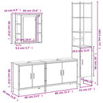 vidaXL Ensemble d'armoires de salle de bain 4 Pièces sonoma gris