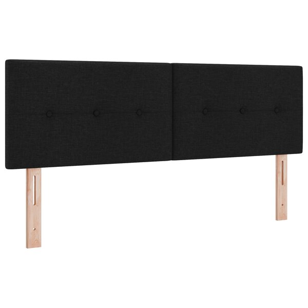 tête de lit vidaXL en tissu noir rembourrée avec boutons 140 cm