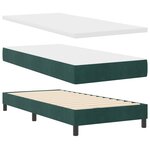 Lit Box Spring vidaXL avec Matelas Vert Foncé 90x200 cm Velours