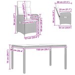 vidaXL Ensemble de repas extérieur 5 Pièces Beige et Gris clair