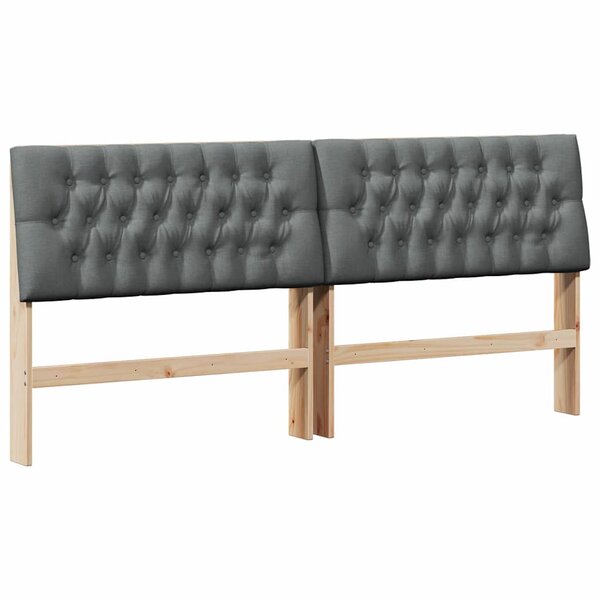 vidaXL Tête de lit capitonnée Gris foncé 200 cm Pin massif