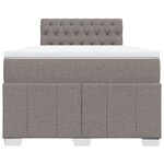 vidaXL Sommier à lattes de lit avec matelas taupe 120x190 cm tissu