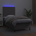 vidaXL Sommier à lattes de lit avec matelas et LED Gris 80x200 cm