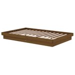 vidaXL Cadre de lit Marron miel Bois massif 120x190 cm Petit Double