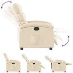 vidaXL Fauteuil inclinable Crème Tissu