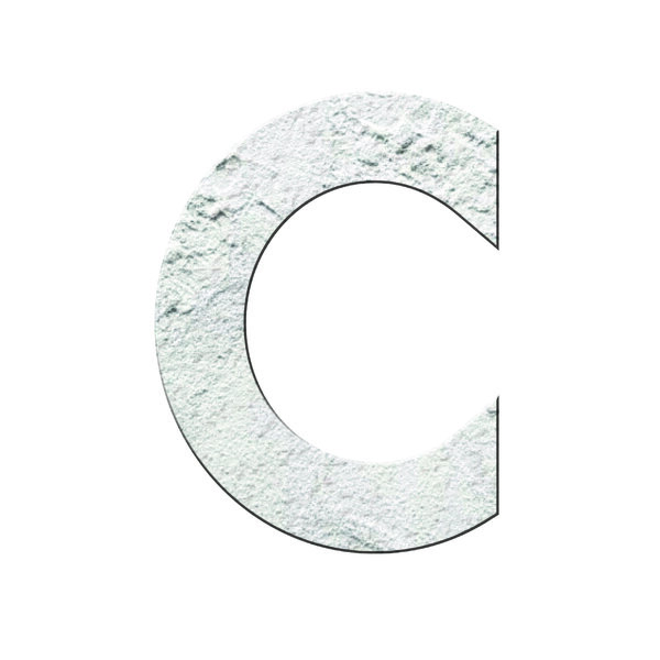 Numéro C - Numéro adhésif pour boîtes aux lettres- Pierre véritable 50 mm  Albatre