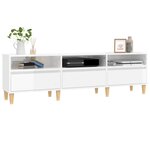 vidaXL Meuble TV blanc brillant 150x30x44 5 cm bois d'ingénierie