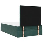 vidaXL Cadre de lit ottoman avec matelas vert foncé 120x190 cm velours