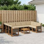 vidaXL Ensemble de canapés d'extérieur 10 Pièces Naturel et Beige