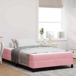 vidaXL Lit à ressorts avec matelas Rose 120 x 210 cm tissu