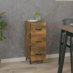 vidaXL Buffet Chêne fumé 34 5x34x90 cm Bois d'ingénierie